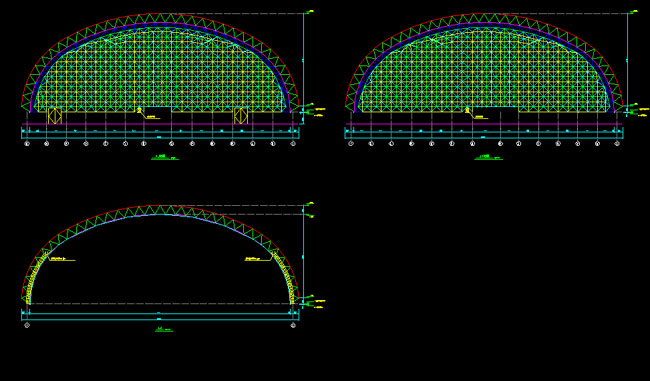 吐鲁番跨度110米，拱高35_7米煤棚网架